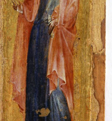 Paolo vénéziano, Saint Philippe, détail du drapé.