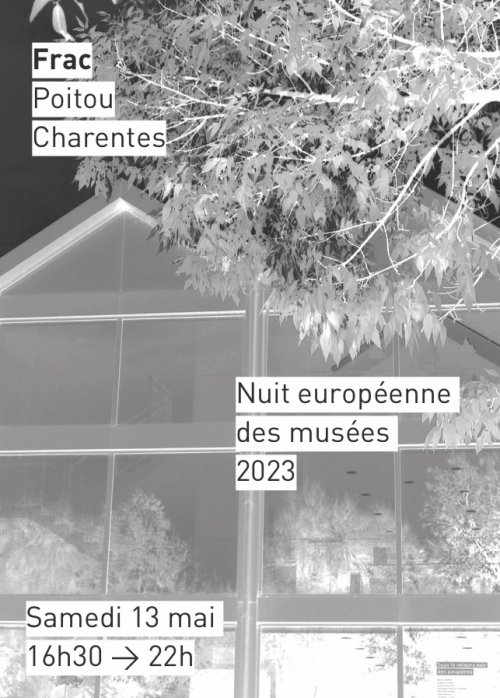 Visuel de la Nuit européenne des musées 2023 au FRAC Poitou-Charentes