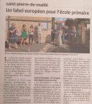 Un label européen pour l'école primaire publique de Saint-Pierre de Maillé