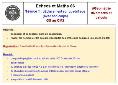Séance 1 Echecs et Maths