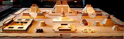 Maqueta del centro ceremonial de Tenochtitlán, museo de antropología de México