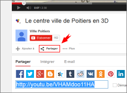 Fenêtre partager de Youtube Fenêtre partager de Youtube