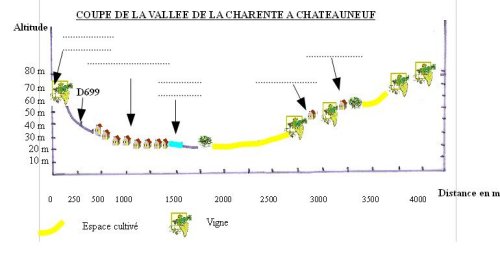 coupe topographique paysagère Chateauneuf sur Charente