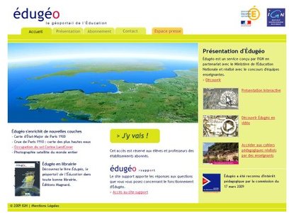 Image de la page d'accueil d'Edugéo