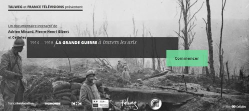 Page d'accueil du site La Grande Guerre à travers les Arts