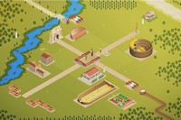 Exemple de cité romaine construite à partir du serious game