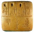 Tablette sumérienne en écriture pictographique