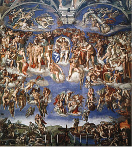 Le Jugement Dernier de Michelangelo Buonarroti dit Michel-Ange.