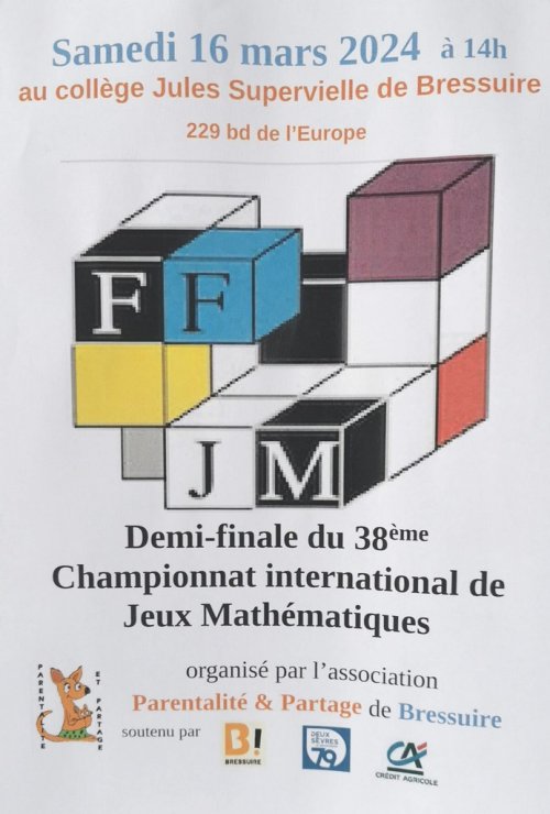 Affiche de la demi-finale du Championnat International de Jeux Mathématiques et Logiques