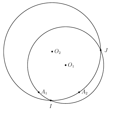 Intersection entre deux cercles