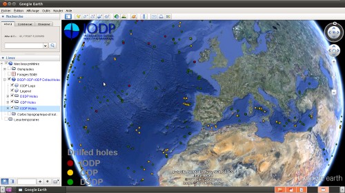 exemple 3 : localisation des forages IODP - ODP - DSDP