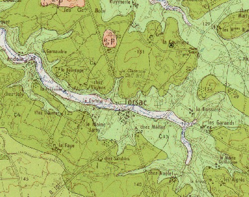 Carte géologique de Torsac