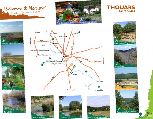 Carte du site de Thouars et ses environs