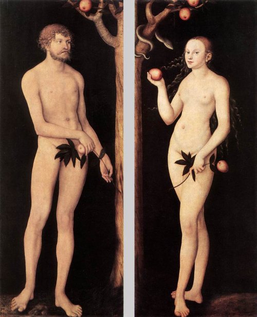 Reproduction de "Adam et Eve" de Cranach l'Ancien