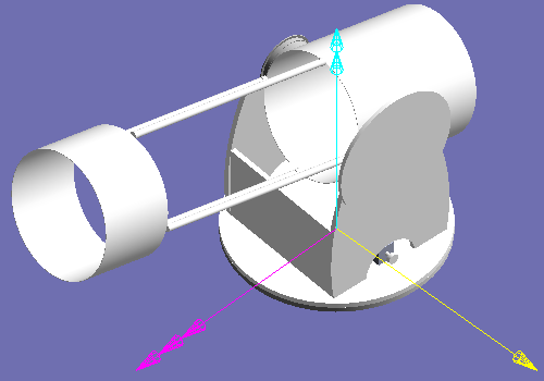 Maquette d'un télescope DOBSON créée par les élèves et animée sous Sinusphy