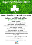 Flyer d'invitation au repas de la Saint Patrick