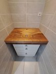 Wooden sink - lavabo en bois réalisé par Mathéo