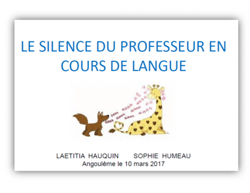 Diapo de la 2ème journée de formation : "le silence du professeur de langue"