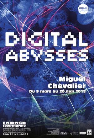 affiche de l'exposition Digital Abysses miguel chevalier 