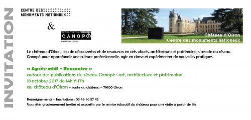 carton d'invitation des ressources Canopé au château d'Oiron 