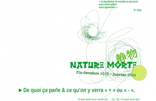 Visuel - Exposition Nature morte - Hôtel Palenque - Villebois-Lavalette