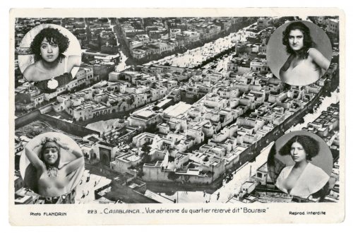 Carte postale du quartier de Bousbir à Casablanca, Maroc, autour de 1925