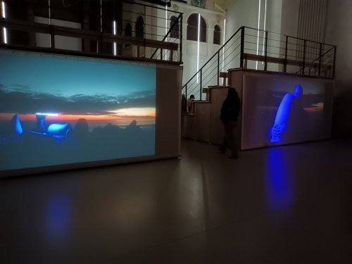 Alix Boillot, Scénographie potentielle, installation vidéo avec César Vayssié, CCN Mille Plateaux, La Rochelle, 2024