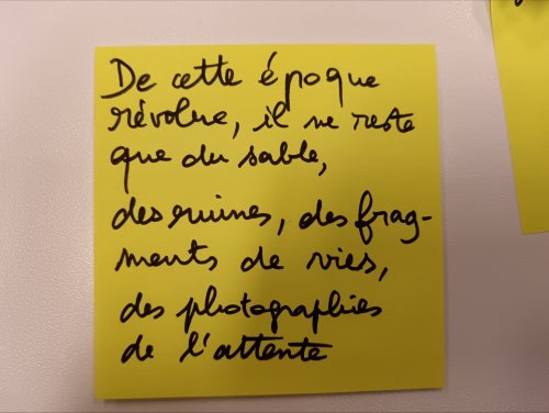 Une des phrases tirée de l'atelier