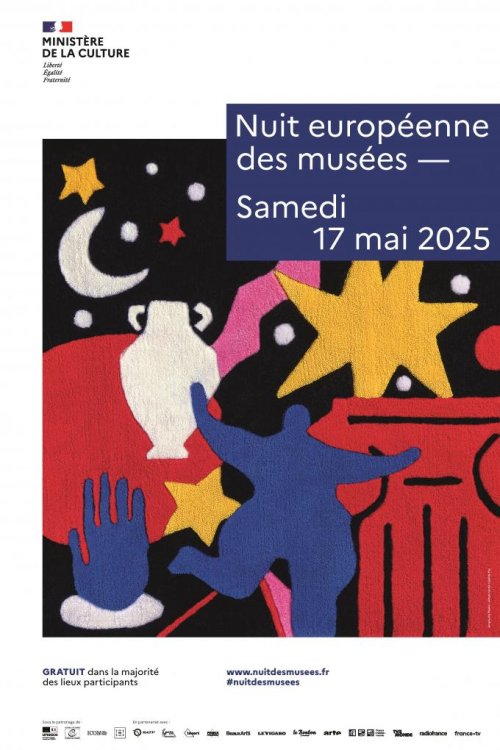 Affiche Nuit européenne des musées 2025 - Graphisme Pekelo - Artiste textile Clotilde Puy Affiche Nuit européenne des musées 2025 - Graphisme Pekelo - Artiste textile Clotilde Puy