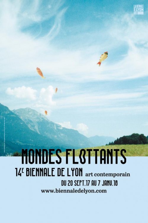 Affiche de la 14eme biennale de Lyon 2017 / Mondes flottants