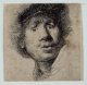 Rembrandt, tête aux yeux hagards, 1630