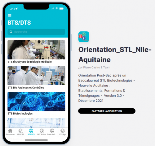 Application Glide - Oreitnation après un bac STL-Biotechnologies en Région Nouvelle Aquitaine