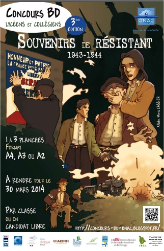 Affiche du concours BD "Souvenirs de résistants 1943-1944"