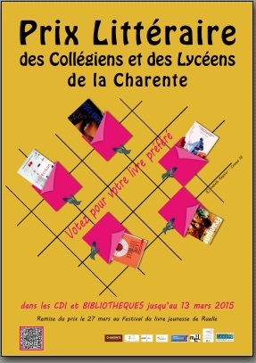 Affiche du prix des collégiens et des lycéens de Charente 2015