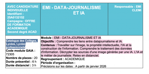 Module IA et Data journalisme