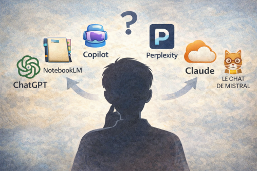 M.Courtecuisse, 2026, Image générée par intelligence artificielle à partir d'un prompt original sur le choix d'un agent conversationnel pour la RD : ChatGPT – DALL·E (OpenAI)
