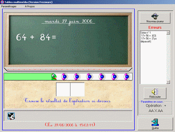 capture d'écran du logiciel Tables multimédia