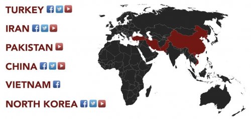 Les 6 pays qui bloquent les médias sociaux