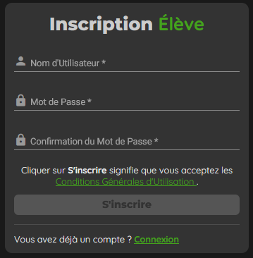 Inscription élève