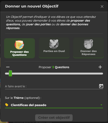 Donner un nouvel objectif