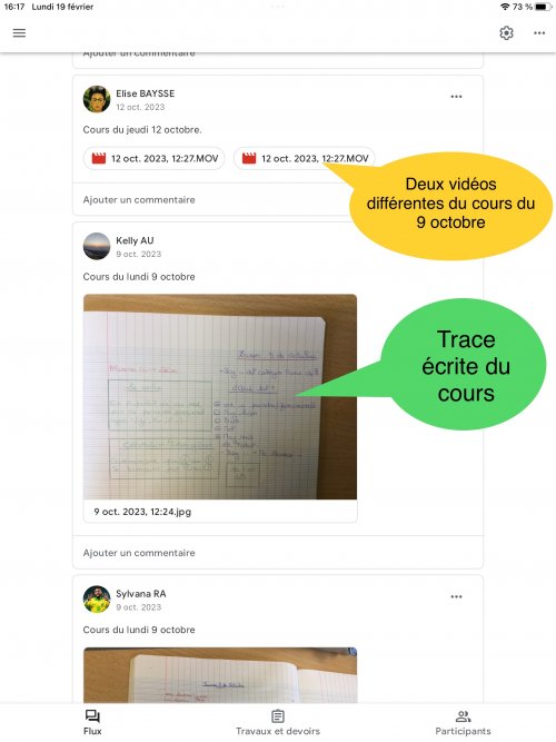 Flux du cours en ligne. Flux du cours en ligne.