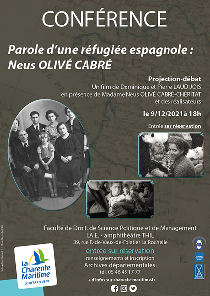 Affiche Conférence Paroles d'une réfugiée espagnole