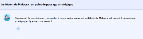 Interface d'accueil du chatbot "Guide de Malacca"