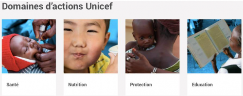 Les domaines d'actions d'UNICEF