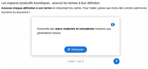Exemple de carte de mémorisation ELEA