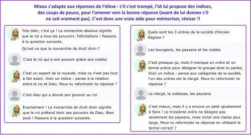 Intérêt 3 - Un assistant qui donne des indices, encourage la reformulation