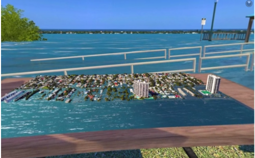 Extrait de l'expérience Sea Level Rise Explorer. Montée des eaux à West Palm Beach (Floride) Extrait de l'expérience Sea Level Rise Explorer. Montée des eaux à West Palm Beach (Floride)