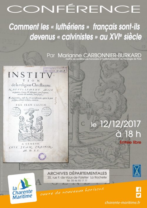Conférence archives départementales de la Rochelle