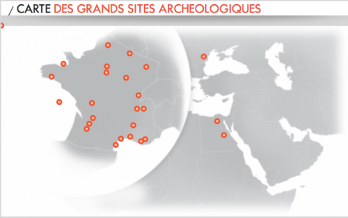 Carte des grands sites archéologiques. 
