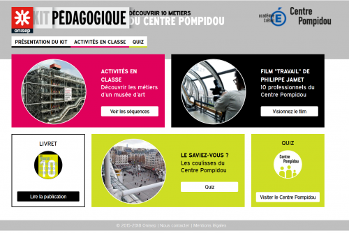 « Découvrir 10 métiers du Centre Pompidou »